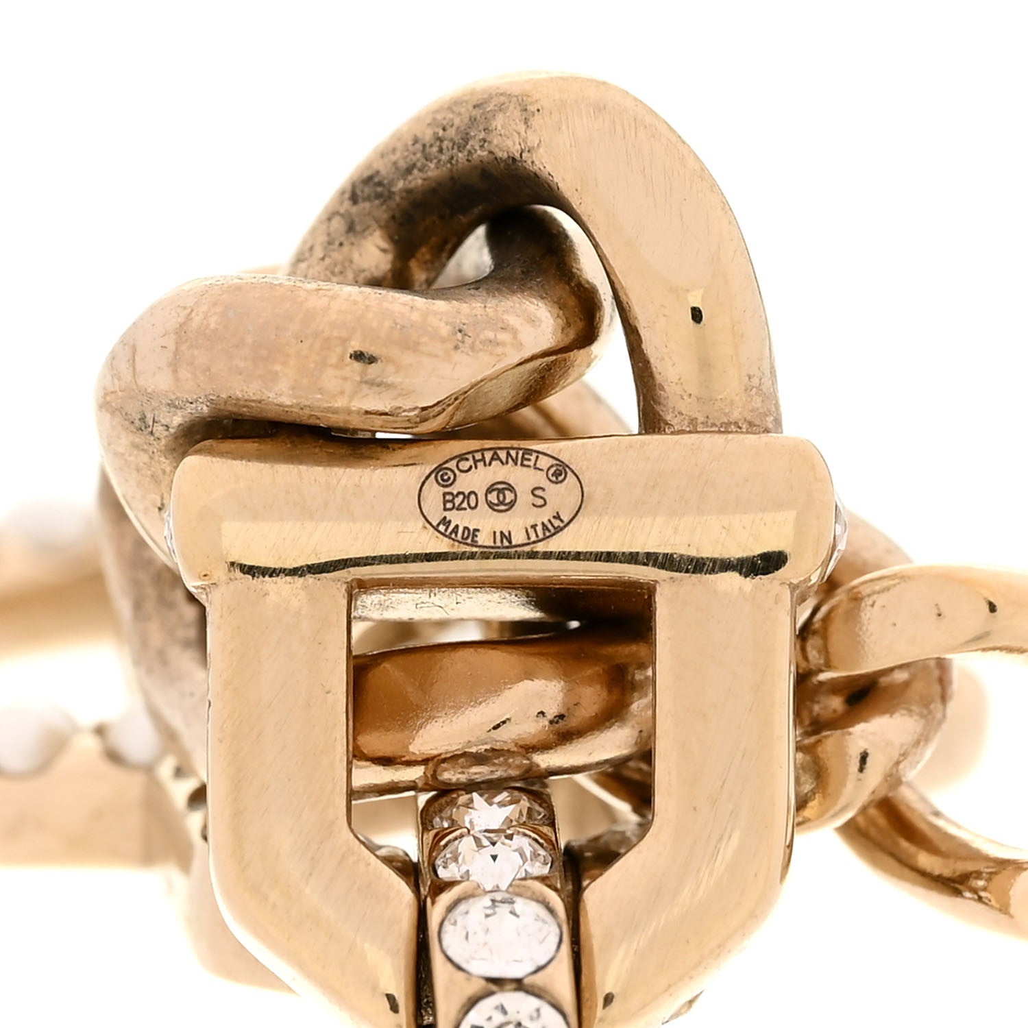 Chanel Metal Crystal CC Vendome CC Dangle Earrings Gold 4 of 5