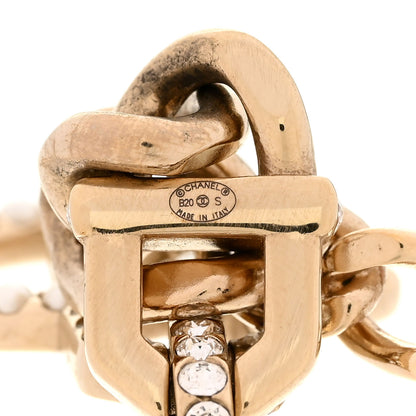 Chanel Metal Crystal CC Vendome CC Dangle Earrings Gold 4 of 5