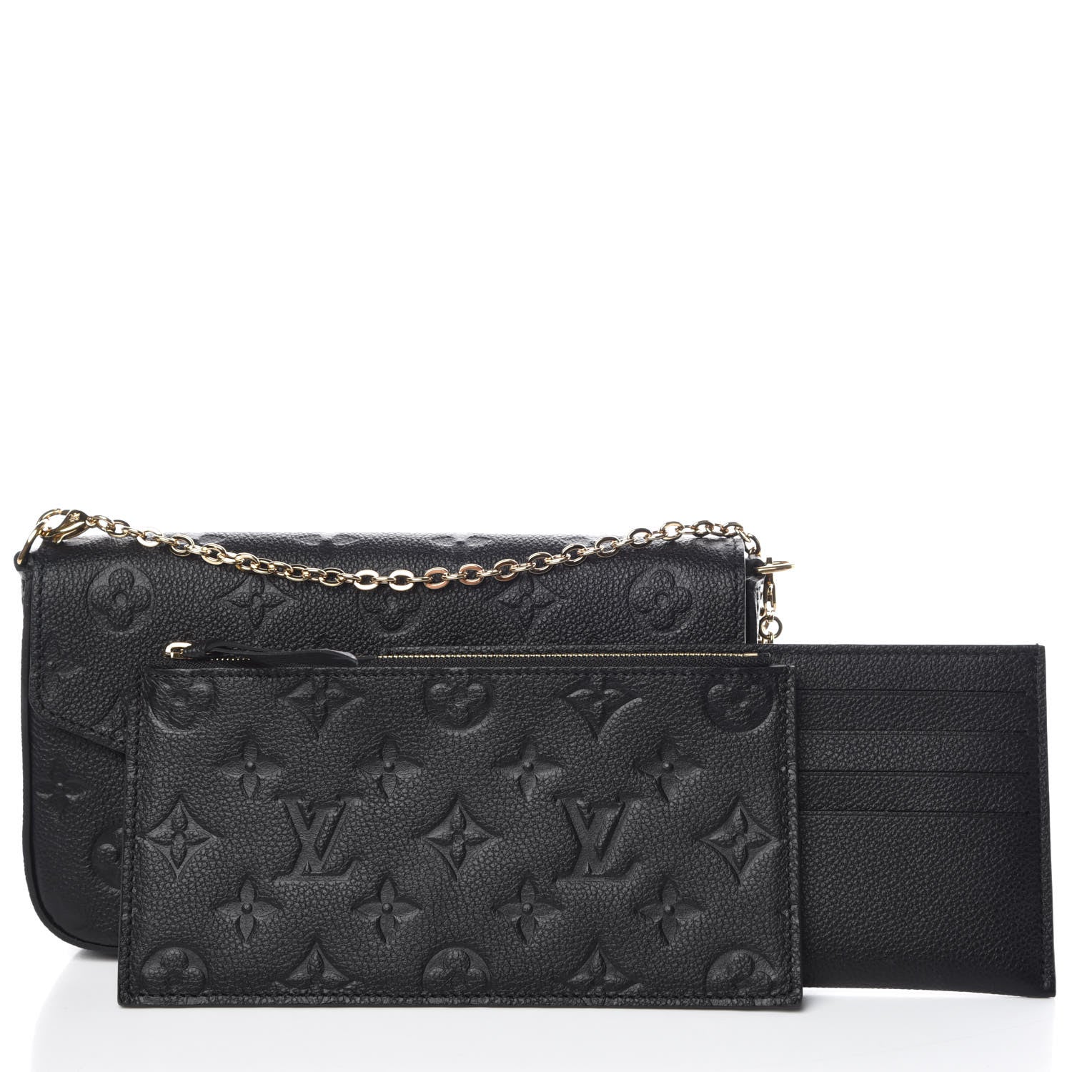 Louis Vuitton Empreinte Pochette Felicie Chain Wallet Black 3 of 13