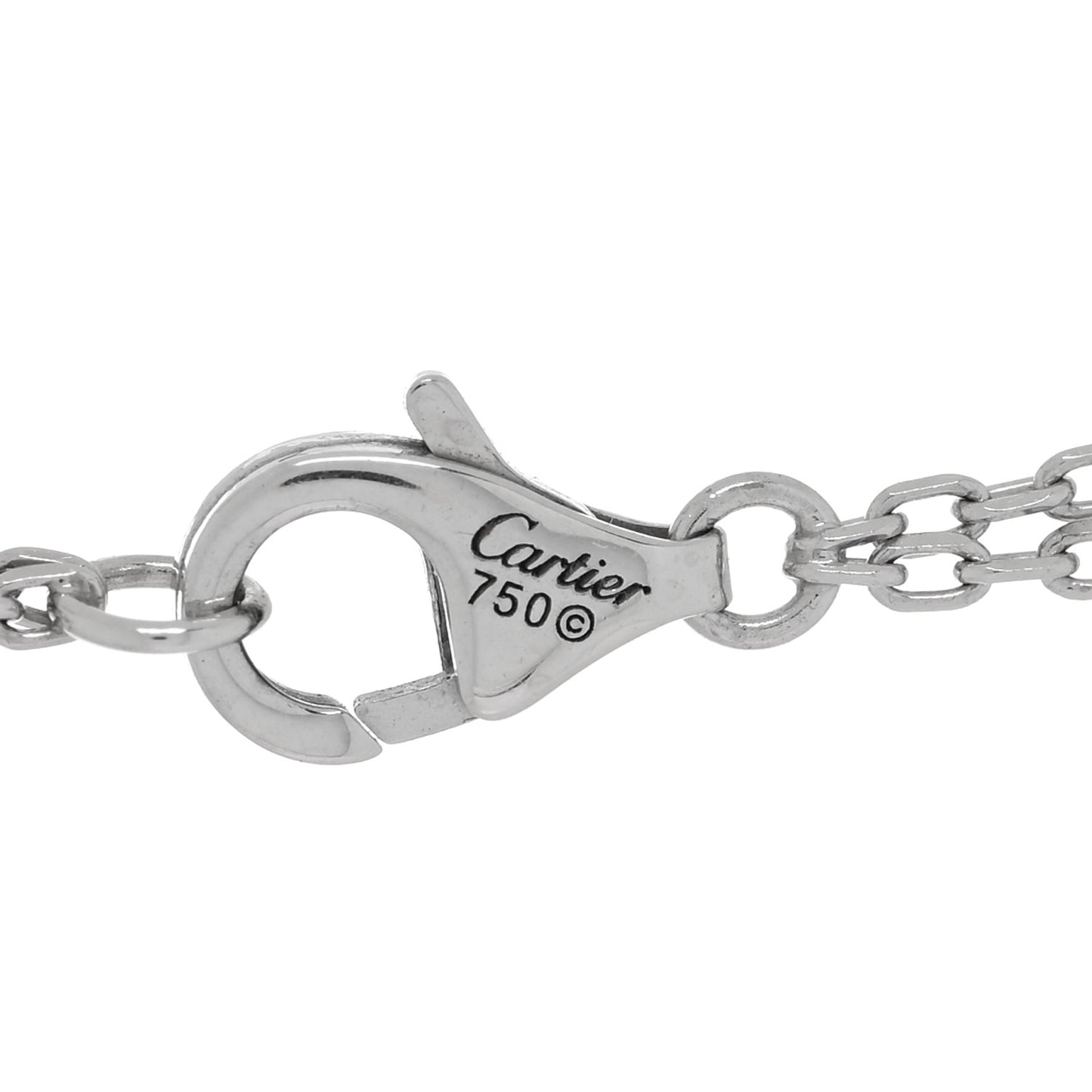 18K White Gold 2 Diamond LOVE Necklace
