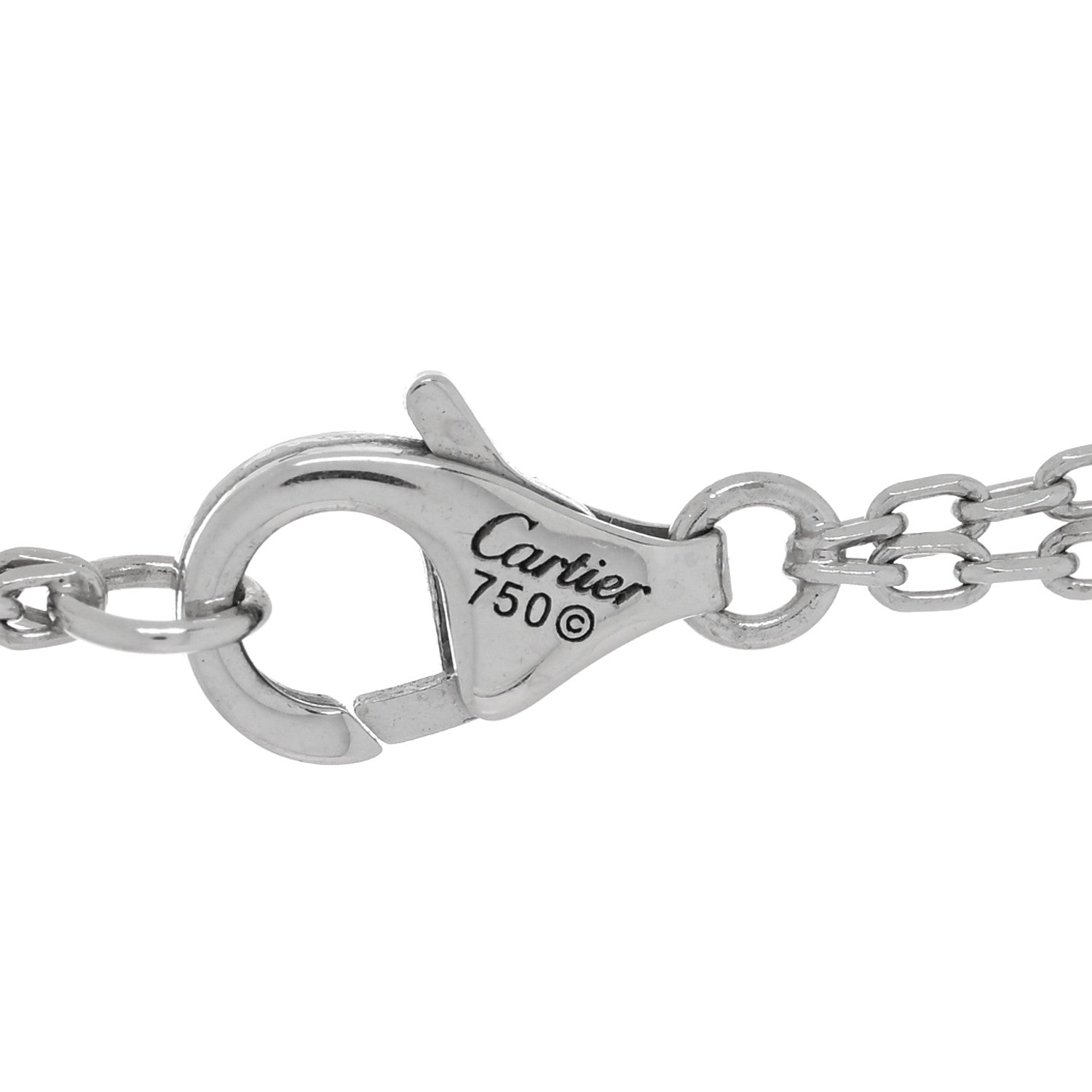 Cartier 18K White Gold 2 Diamond LOVE Necklace 4 of 4