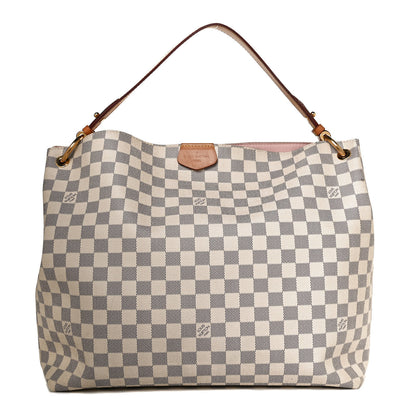 Louis Vuitton Damier Azur Graceful MM Rose Ballerine 1 of 12