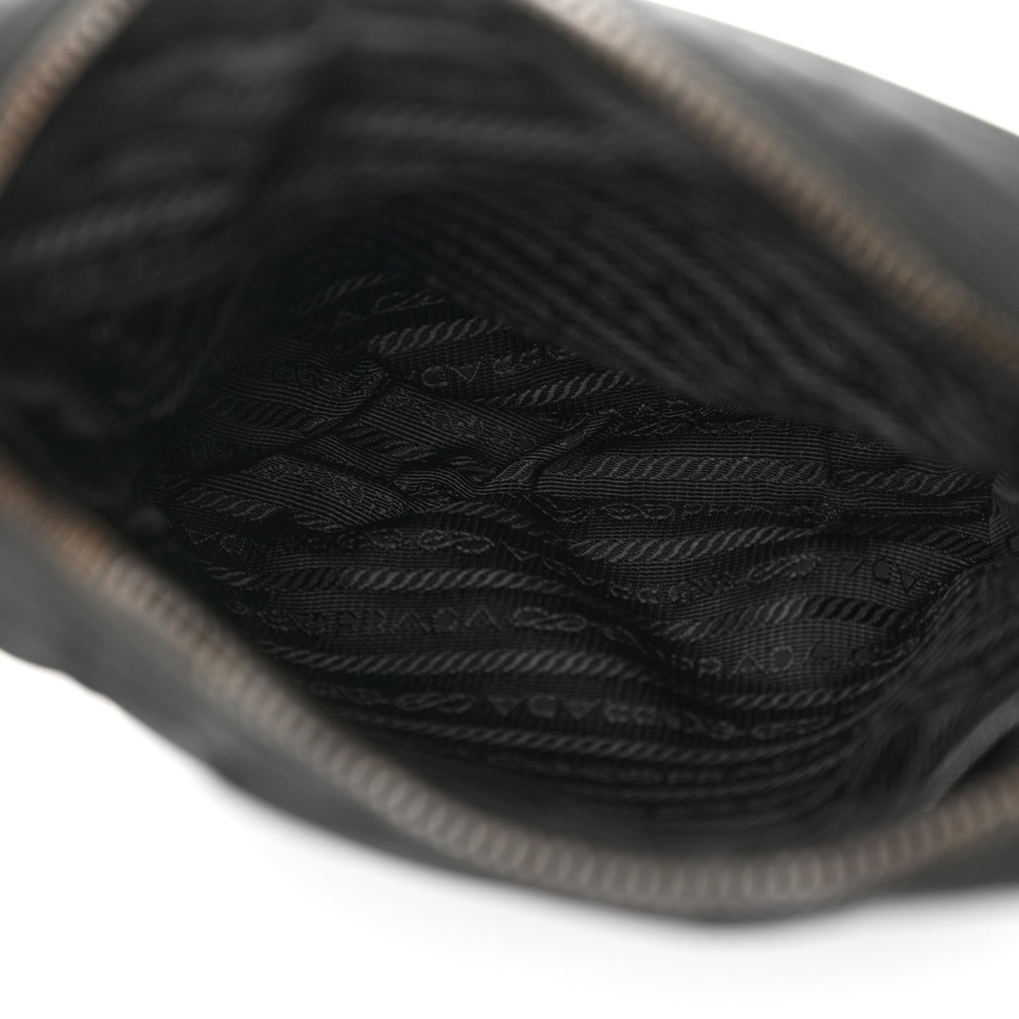 Tessuto Nylon Saffiano Pocket Messenger Shoulder Bag Black