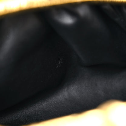 Bottega Veneta Metallic Bark Calfskin Embossed The Pouch Oversized Clutch Oro 10 of 12