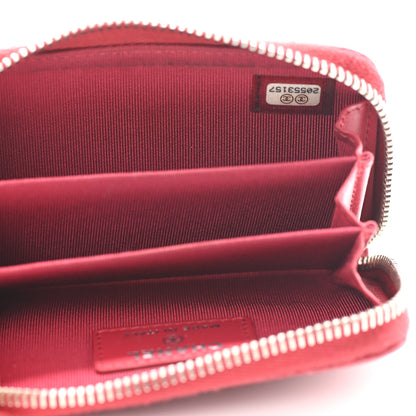 Chanel Metallic Caviar Quilted Zip Coin Purse Dark Pink 5 of 8