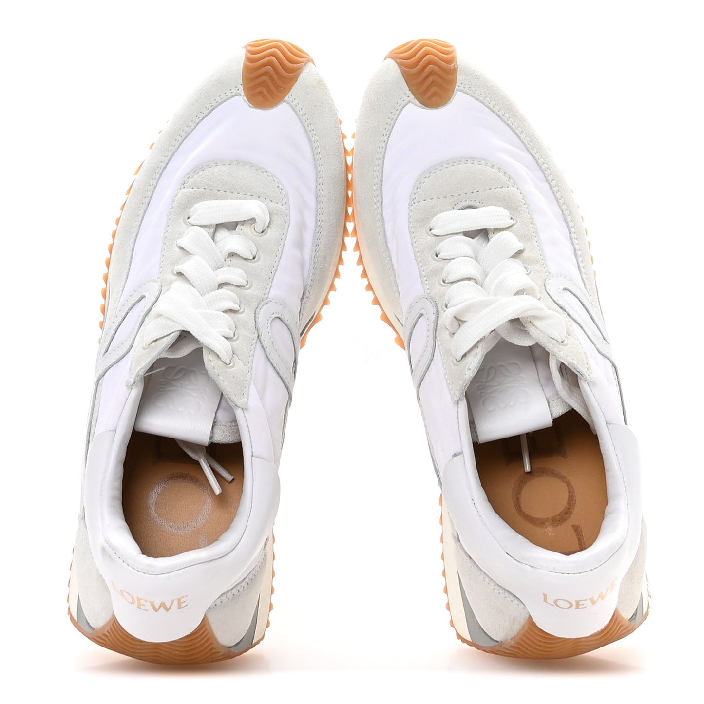 Nylon Suede Flow Retro Runner Sneakers 37 White