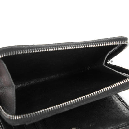 Saint Laurent Lambskin Matelasse Chevron Monogram Compact Wallet Black 6 of 8