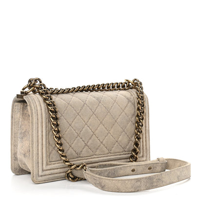 Chanel Iridescent Calfskin Quilted Medium Boy Flap Beige 2 of 9