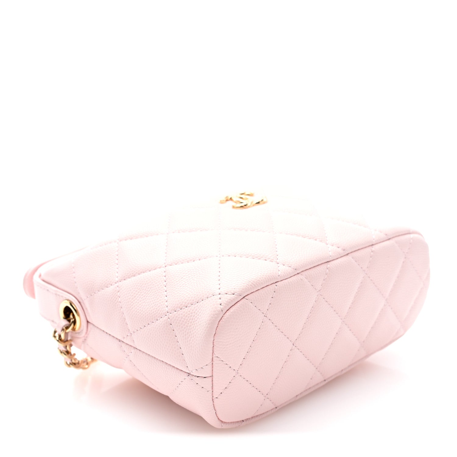 Chanel Shiny Caviar Hobo Clutch With Chain Light Pink 4 of 10