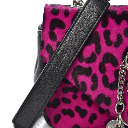 Saint Laurent Pony Hair Calfskin Monogram Leopard Print Baby Punk Chain Bag Purple 9 of 9