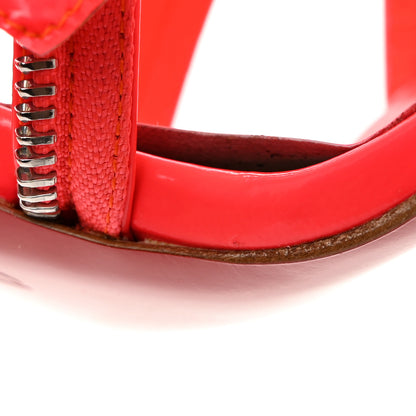 Christian Louboutin Patent Unzip Booty 100 Sandals 39.5 Fluo Pink Silver 8 of 10