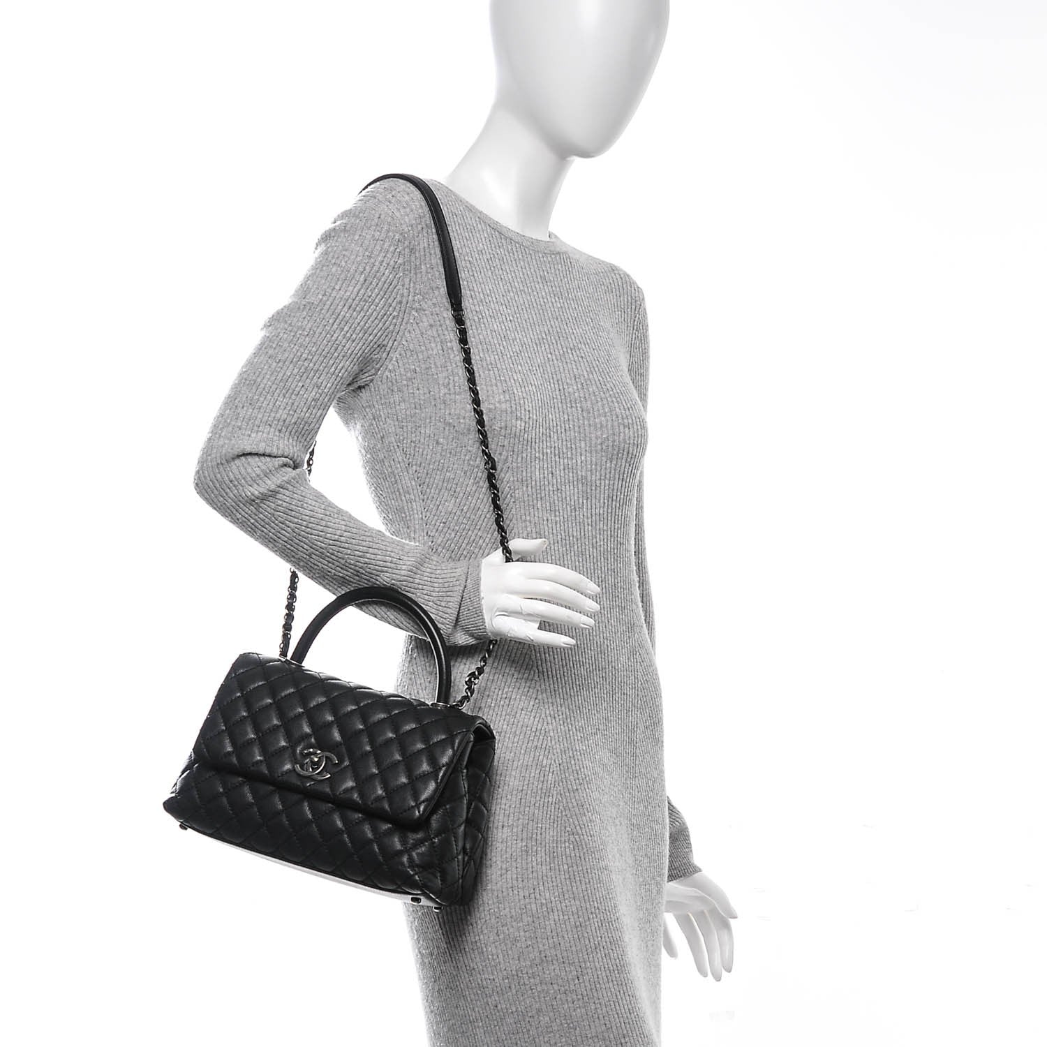 Chanel Caviar Quilted Small Coco Handle Flap Black 2 of 7
