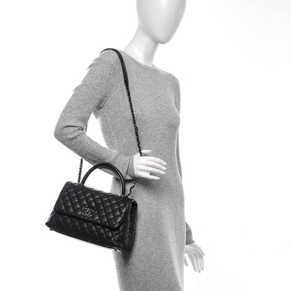 Chanel Caviar Quilted Small Coco Handle Flap Black 2 of 7