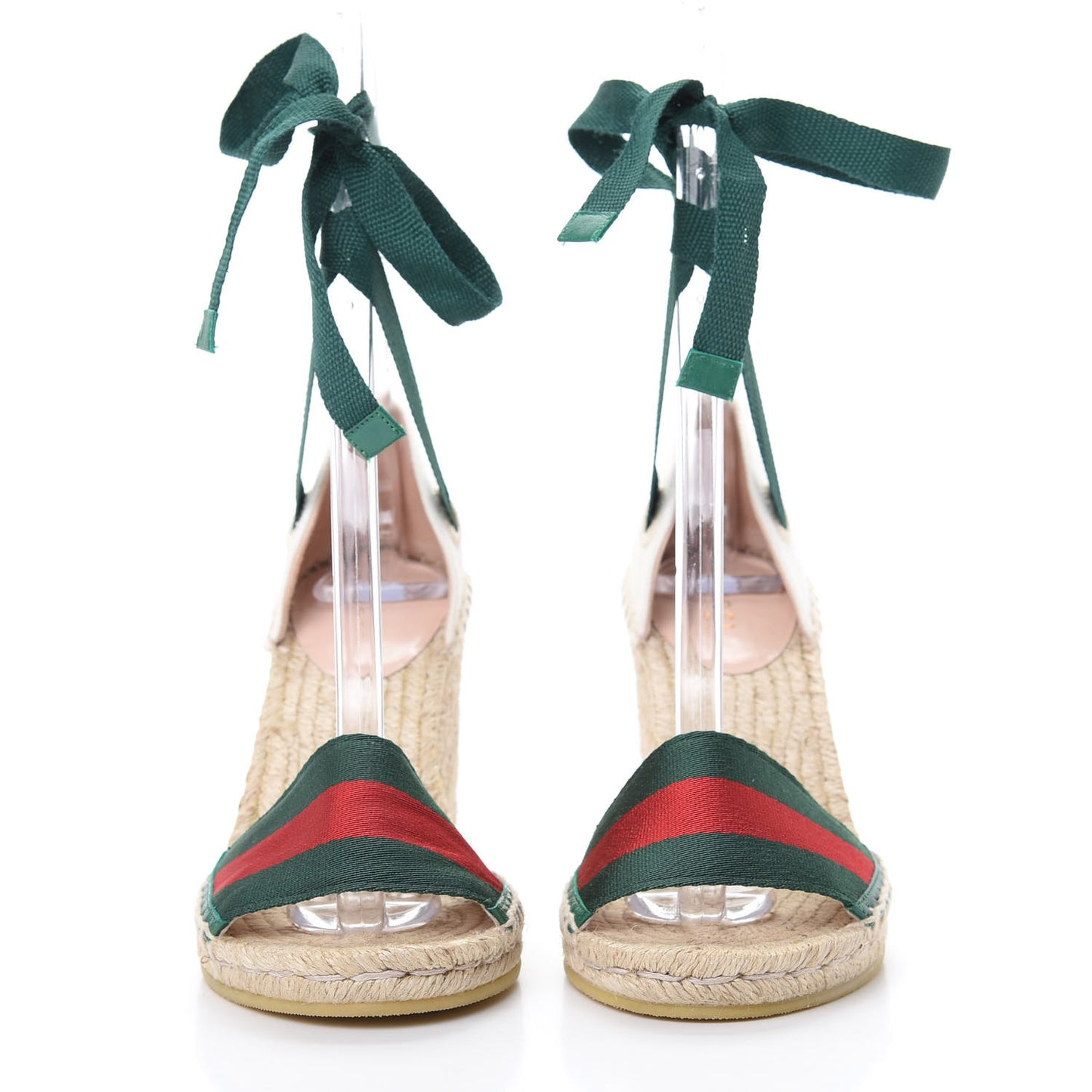 Canvas Malaga Kid Web Ankle Wrap Espadrille Wedge Sandals 35.5 Green Red Mystic White Emerald