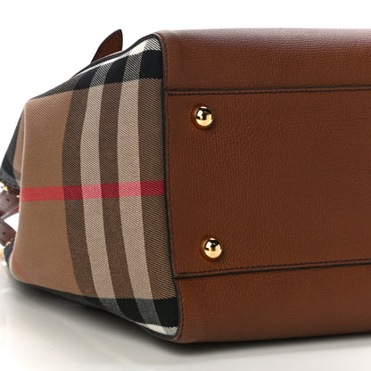 Burberry Grainy Calfskin House Check Small Canterbury Tote Tan 8 of 9