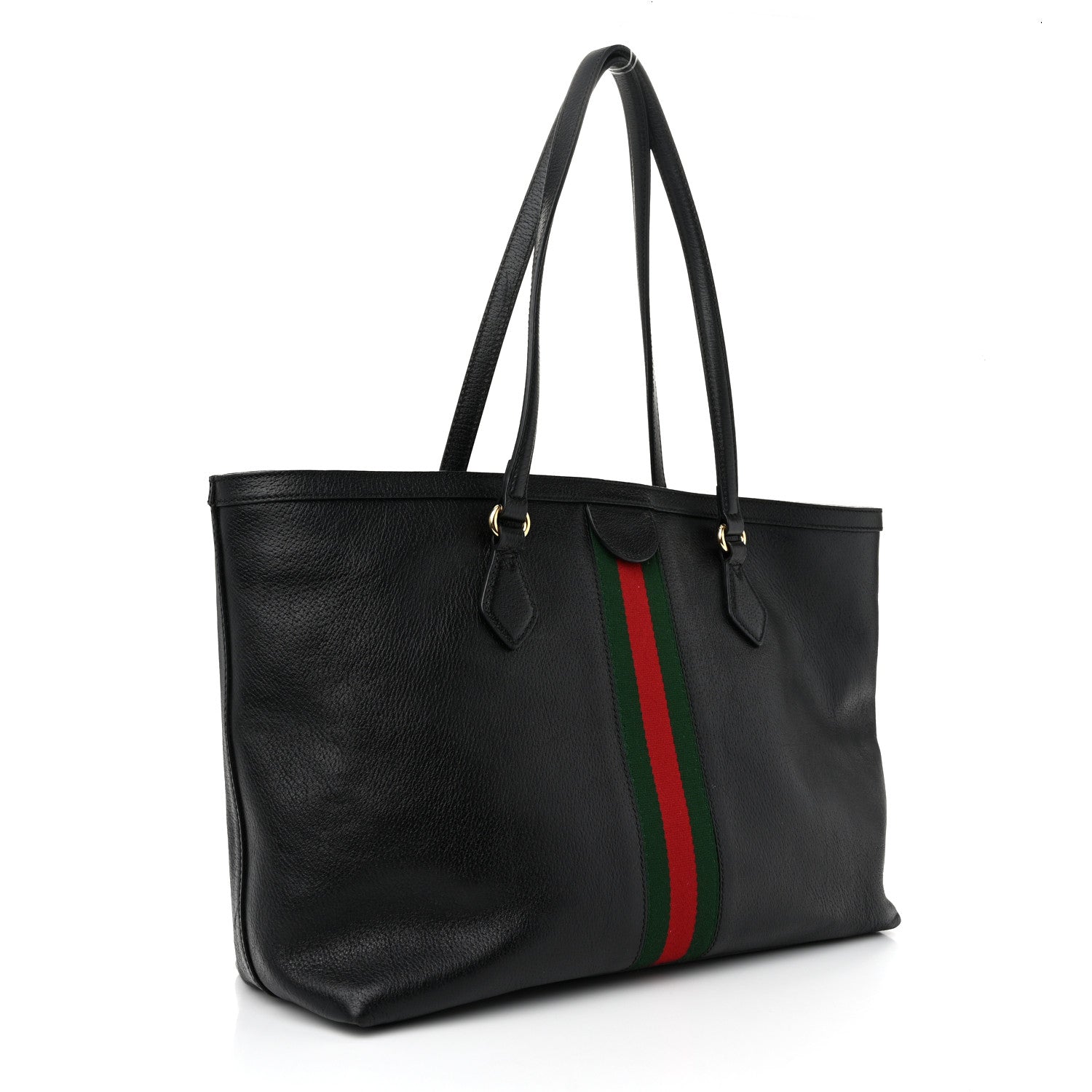 Gucci Textured Calfskin Web Medium Ophidia Shopping Tote Black 3 of 10