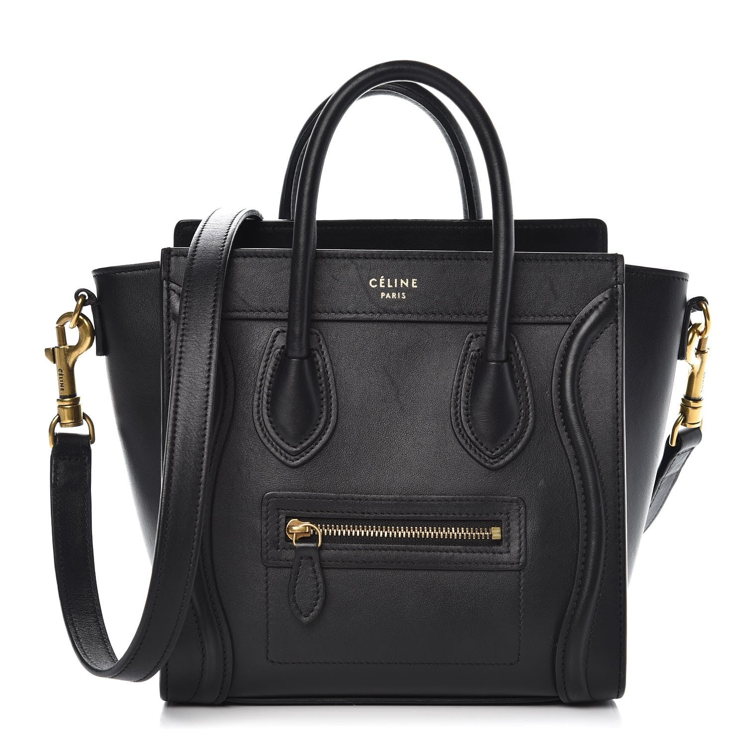 Celine Smooth Calfskin Nano Luggage Black 1 of 8