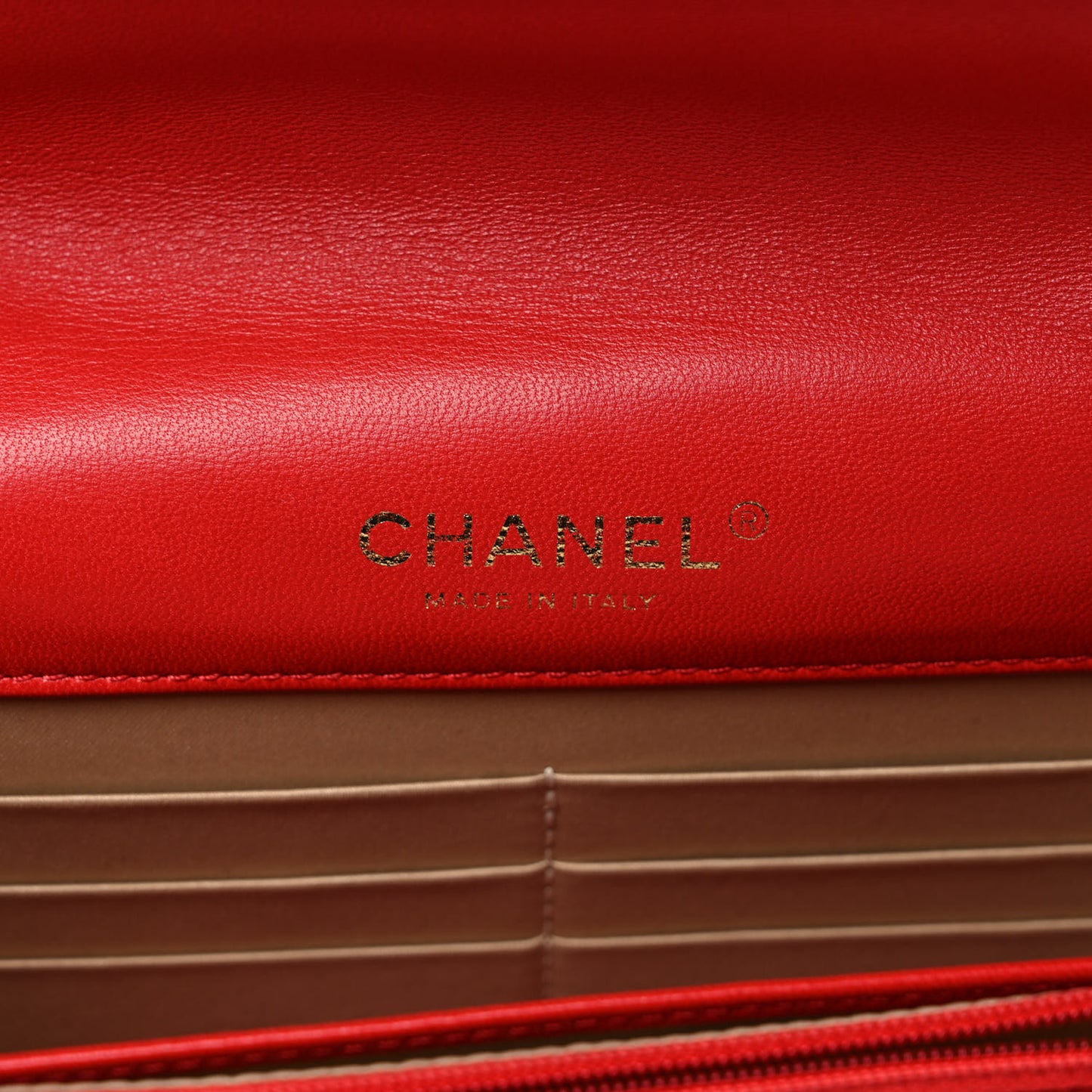 Lambskin Quilted Golden Class Wallet on Chain WOC Red
