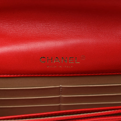 Chanel Lambskin Quilted Golden Class Wallet on Chain WOC Red 6 of 12