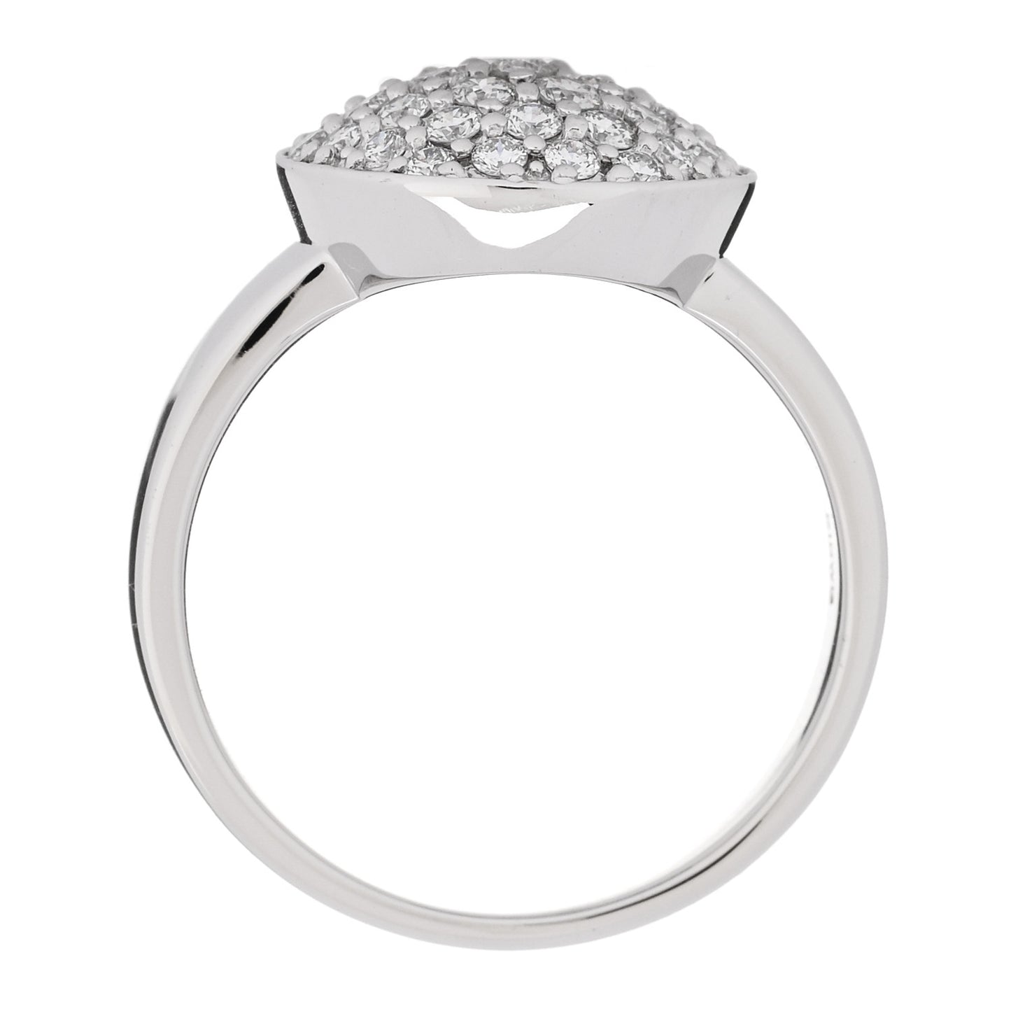 18K White Gold Diamond .60ctw Round Pave Charm Ring  53 6.25