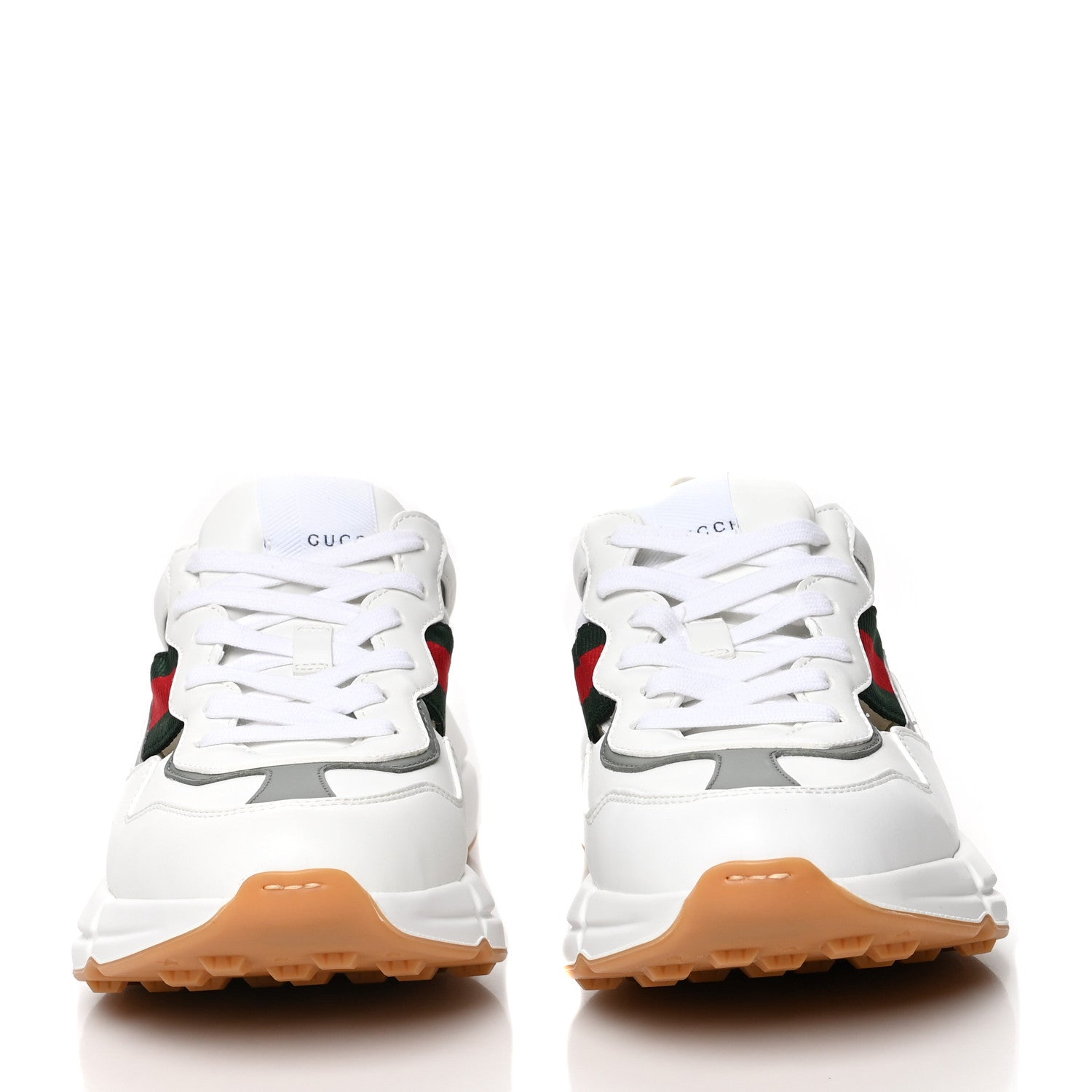 Gucci Demetra Web Womens Rhyton Cut Out Sneakers 40 Great White Grey 2 of 9