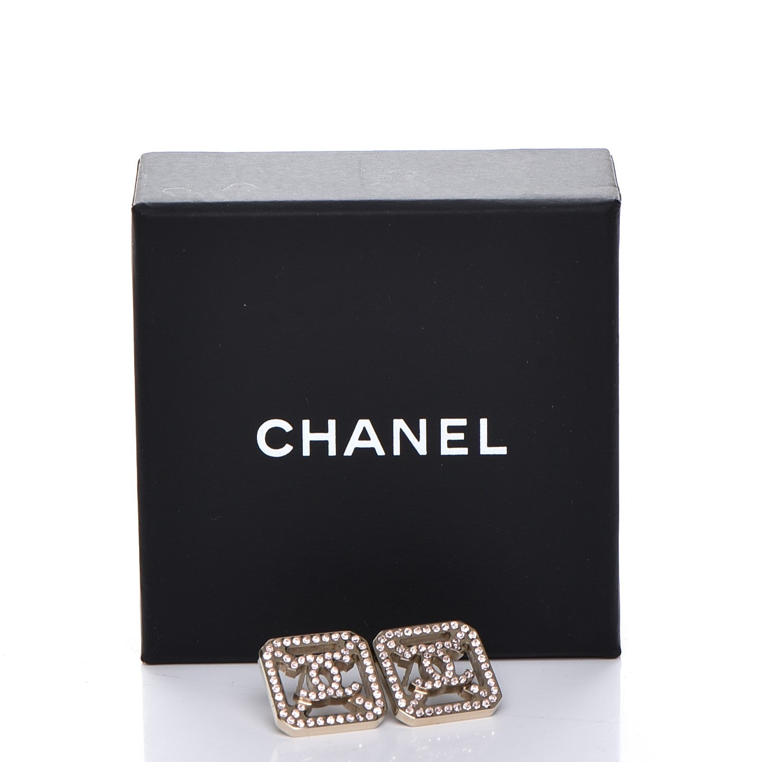 Chanel Crystal CC Earrings Pink Light Gold 5 of 5