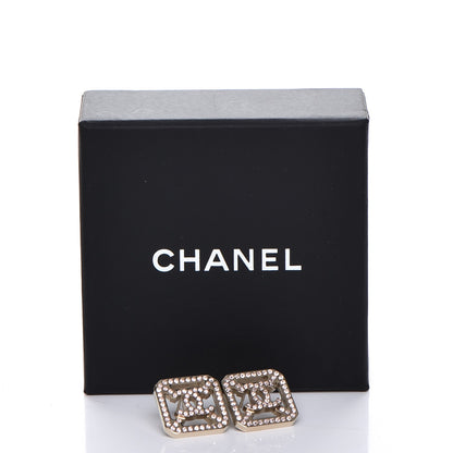 Chanel Crystal CC Earrings Pink Light Gold 5 of 5