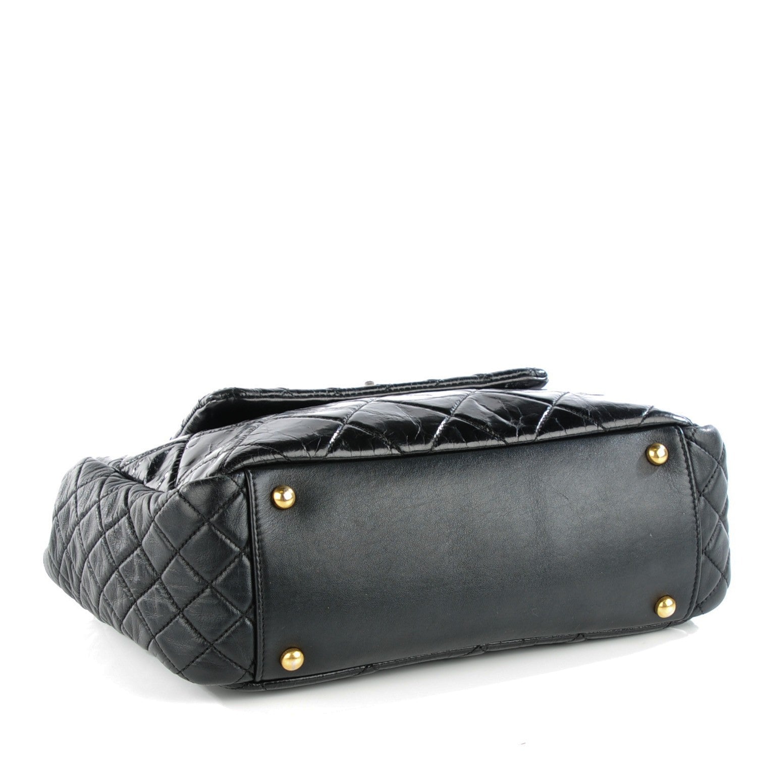 Chanel Glazed Crinkled Medium East West Flap Black 4 of 7