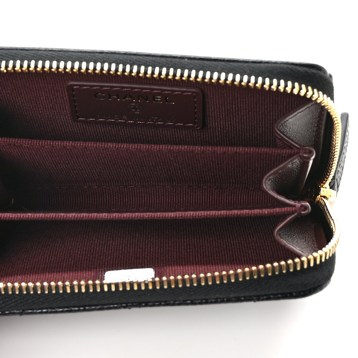 Caviar Quilted Zip Coin Purse Black