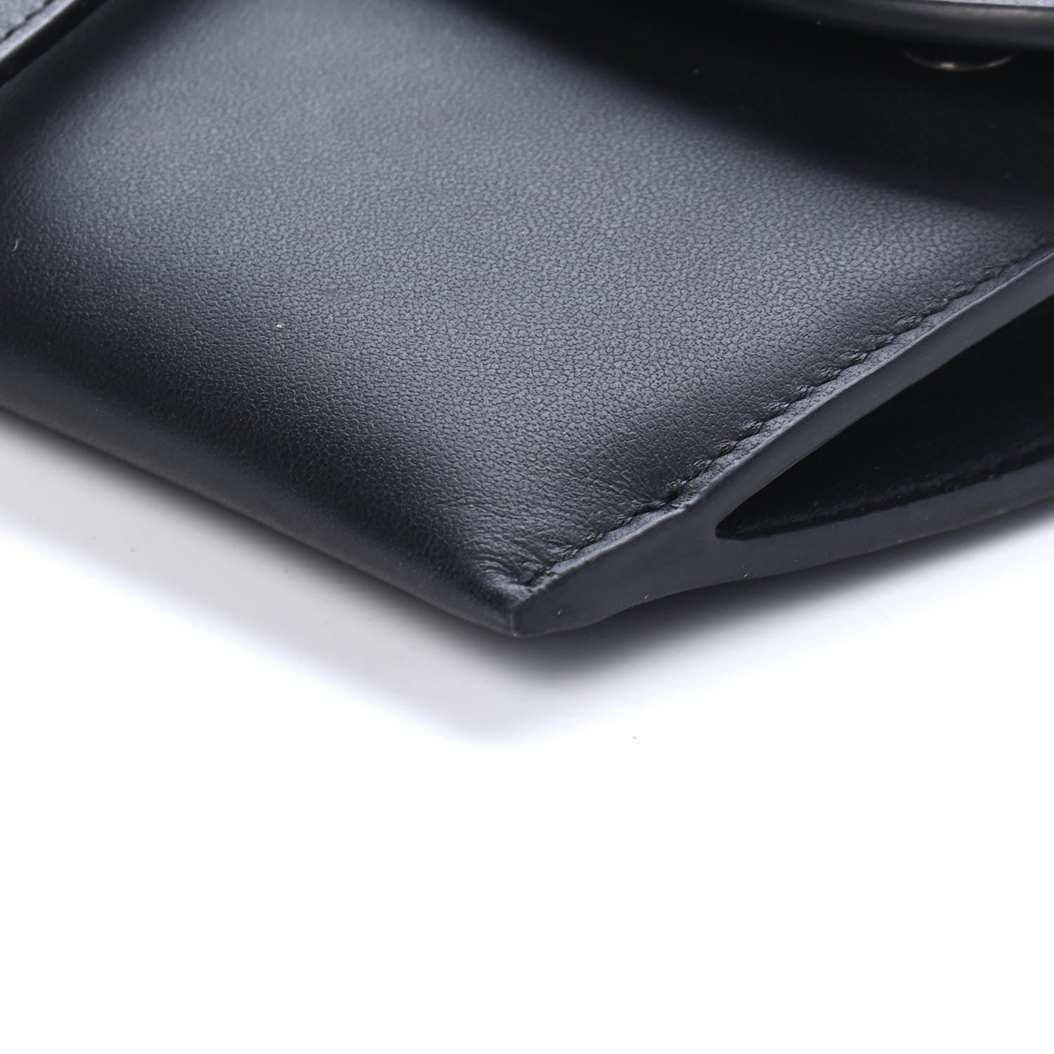 Christian Dior Ultra Matte Calfskin Saddle Chain Wallet Pouch Black 9 of 10