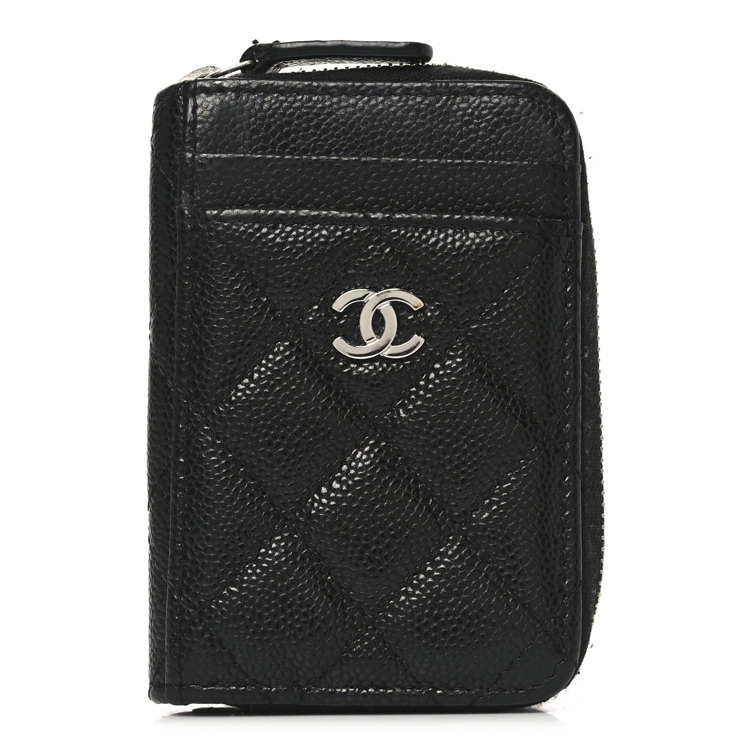 Chanel Caviar Quilted Zip Card Holder Black 1 of 7