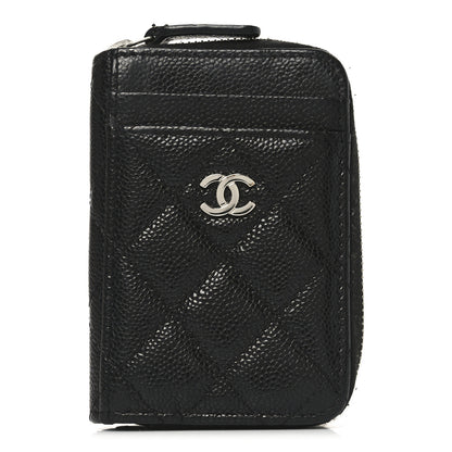 Chanel Caviar Quilted Zip Card Holder Black 1 of 7