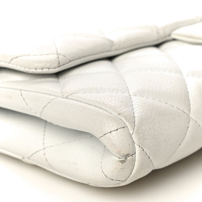 Chanel Caviar Quilted Clutch With Chain Flap White 9 of 21