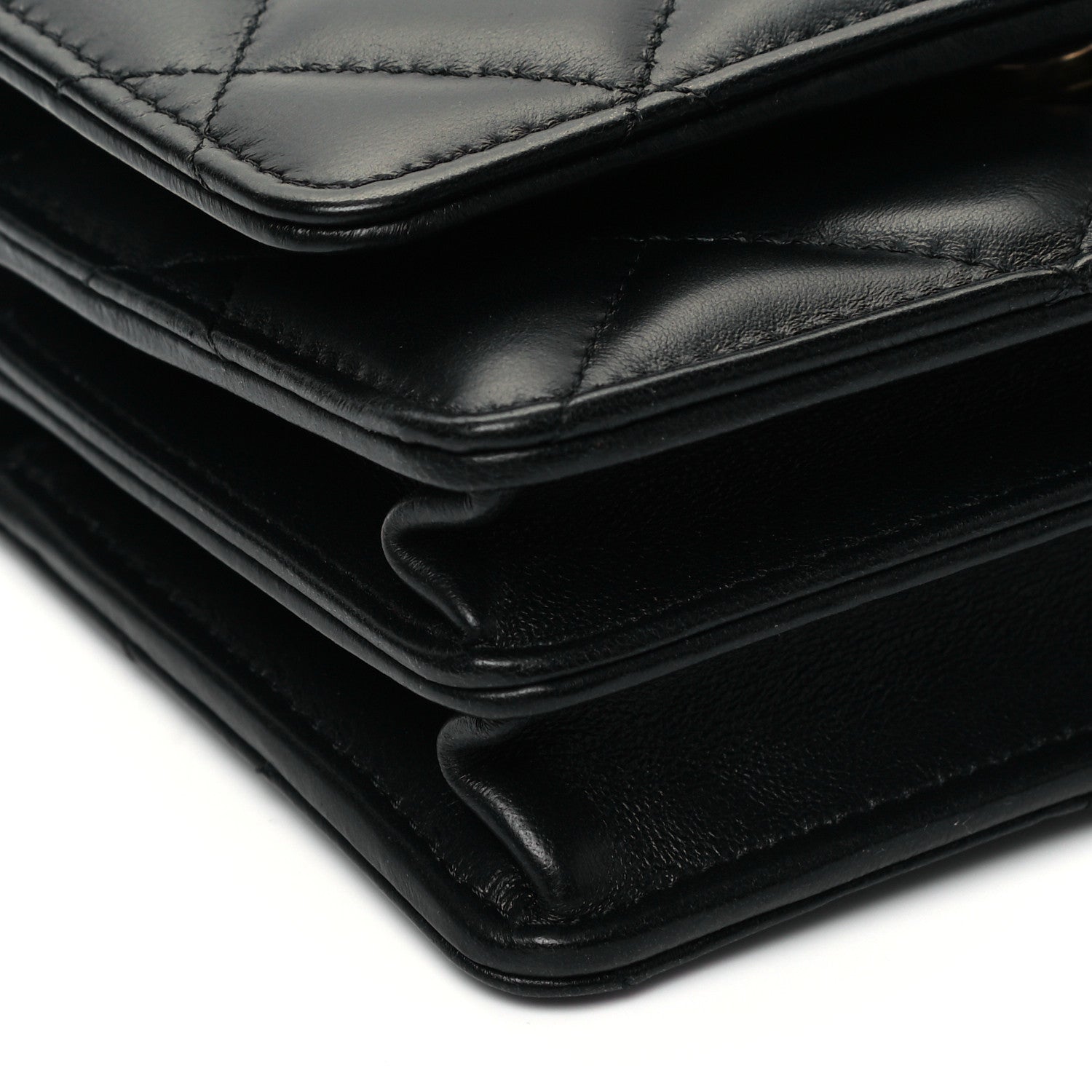 Chanel Lambskin Enamel Quilted Pending CC Clutch With Chain Black 9 of 10