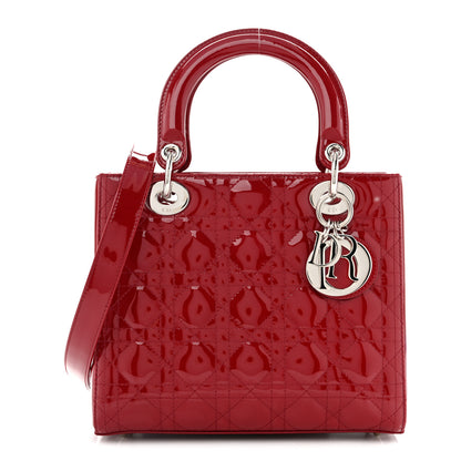 Christian Dior Patent Cannage Medium Lady Dior Red 1 of 11
