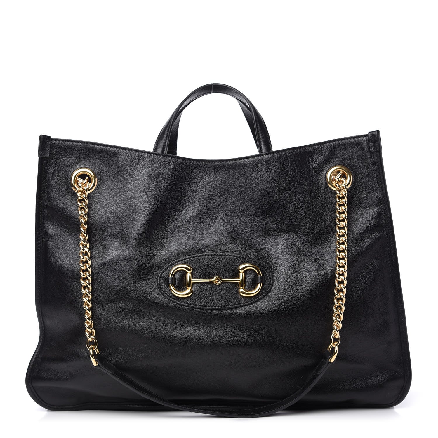 Gucci Calfskin Large Horsebit 1955 Tote Bag Black 1 of 11
