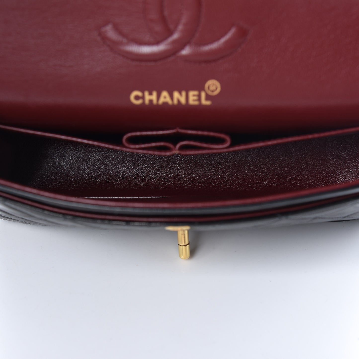 Lambskin Quilted Small Double Flap Black