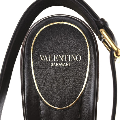 Valentino Garavani Calfskin Rockstud Grape Embroidered 60mm Plaster Caster Sandals 40 Fondant 9 of 12