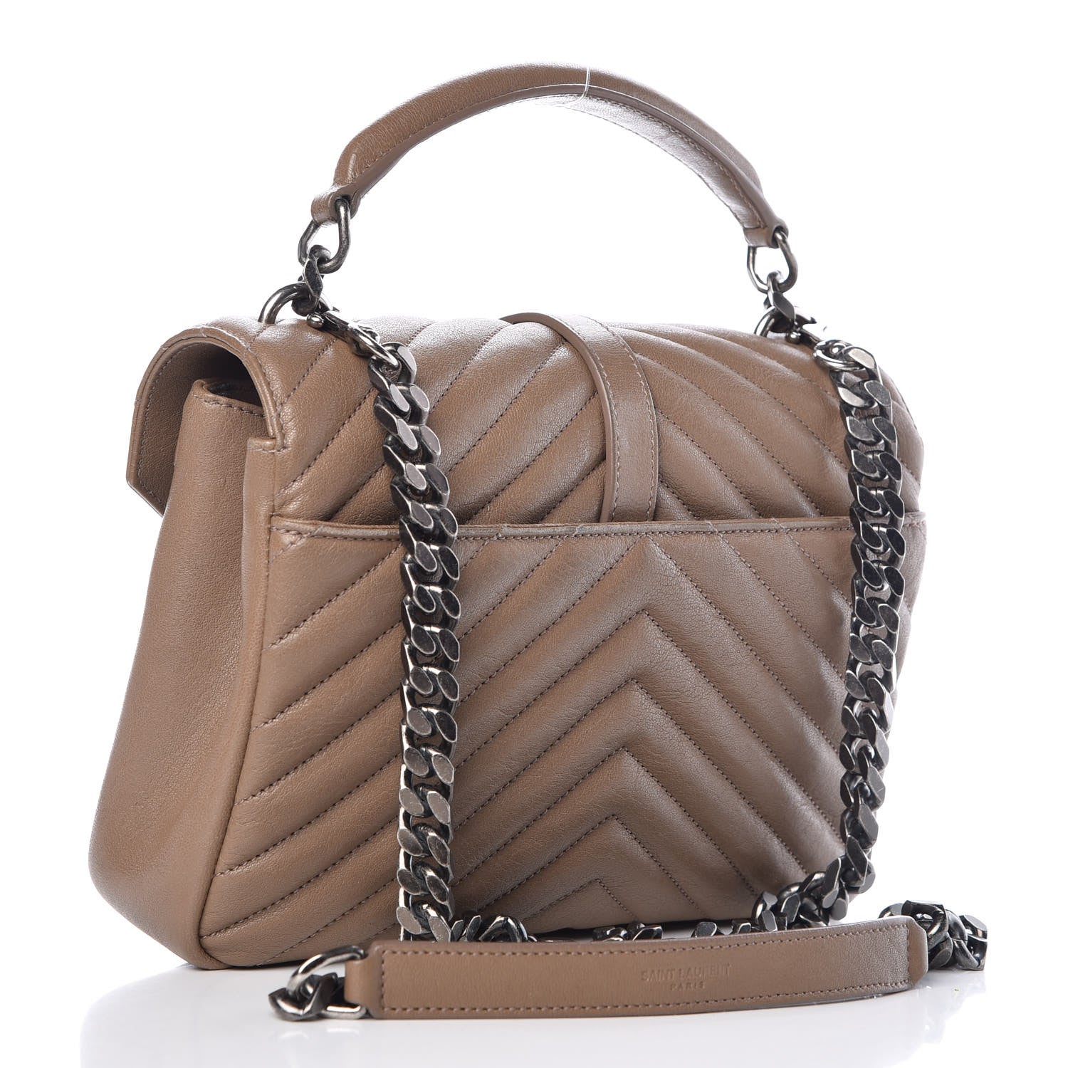 Saint Laurent Sheepskin Matelasse Chevron Monogram Medium College Bag Fard 3 of 12