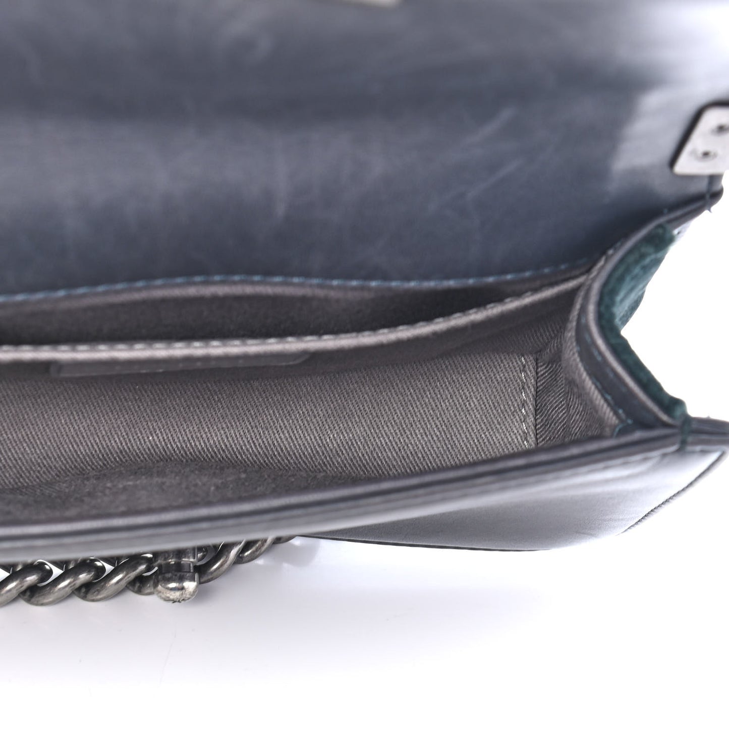 Velvet Quilted Small Boy Flap Green