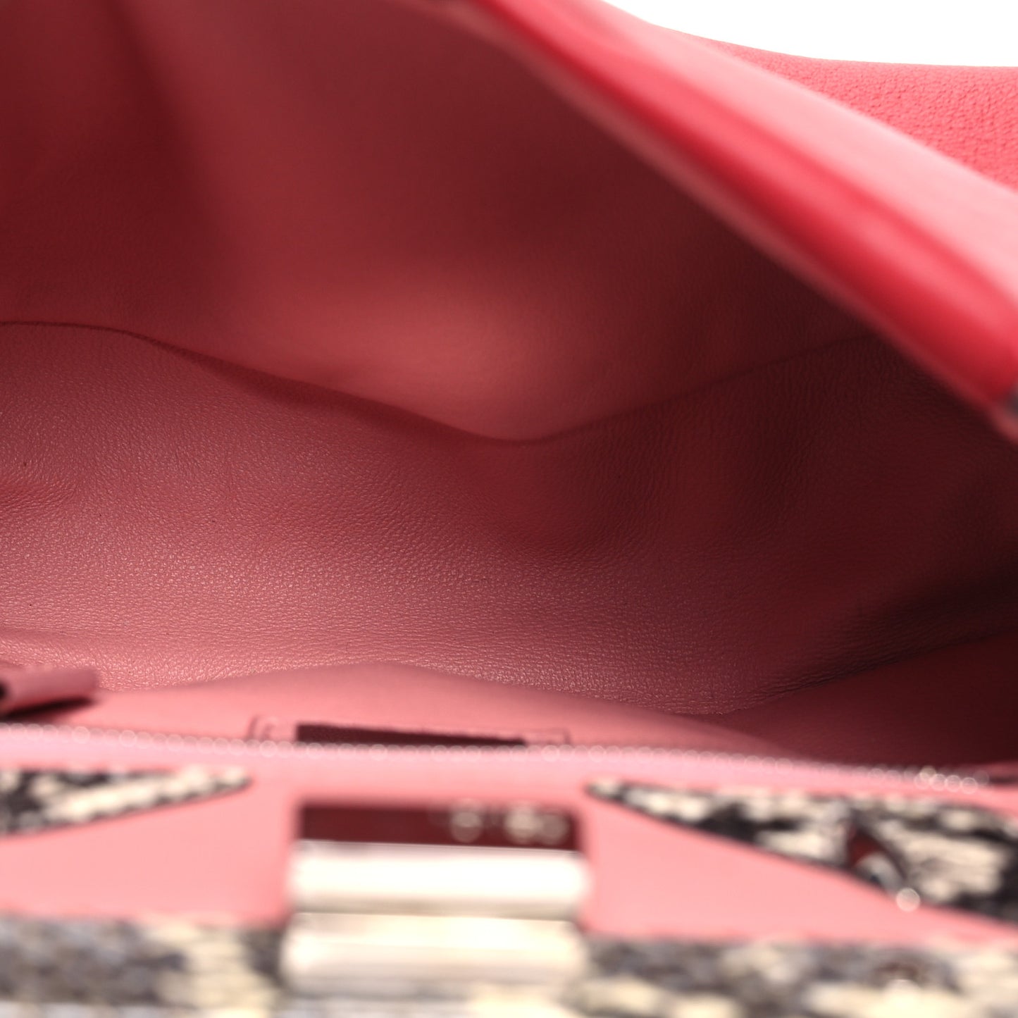 Nappa Elaphe Monster Eyes Mini Peekaboo Iconic Satchel Ruby Bois de Rose Natural