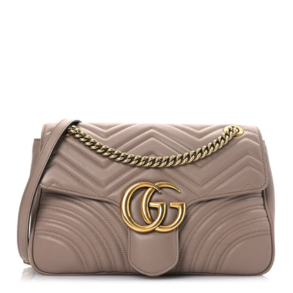 Gucci Calfskin Matelasse Medium GG Marmont Shoulder Bag Porcelain Rose 1 of 15