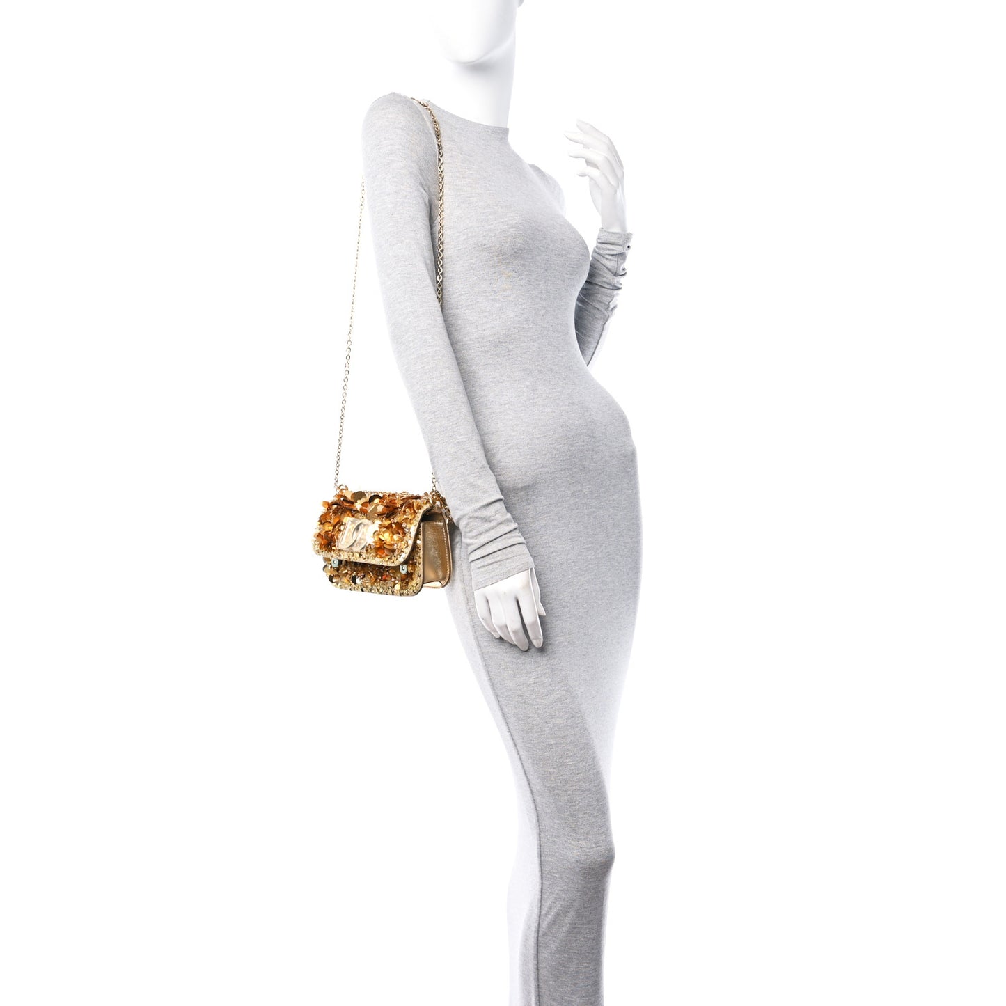 Sequin DG Shoulder Bag Oro