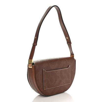 Burberry Calfskin Perforated Medium TB Olympia Shoulder Bag Tan 3 of 8