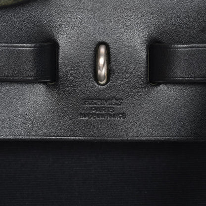 Hermes Toile Vache Calfskin Herbag 39 GM Black 6 of 7