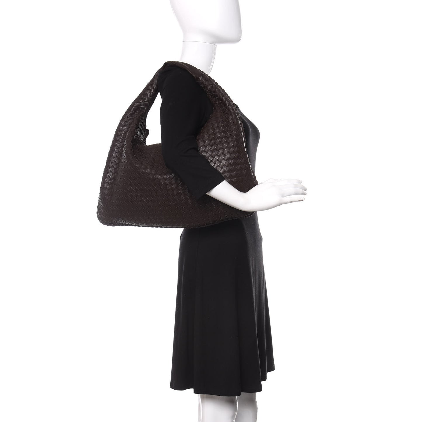 Nappa Intrecciato Large Veneta Hobo Ebano