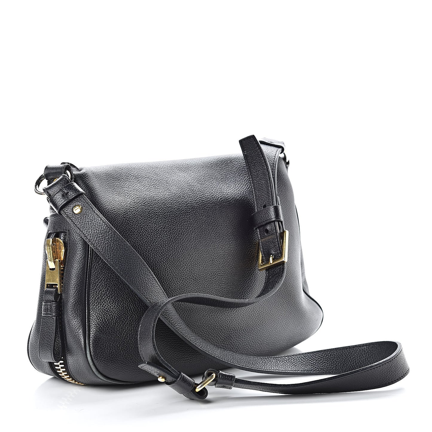 Grained Calfskin Medium Jennifer Crossbody Bag Black
