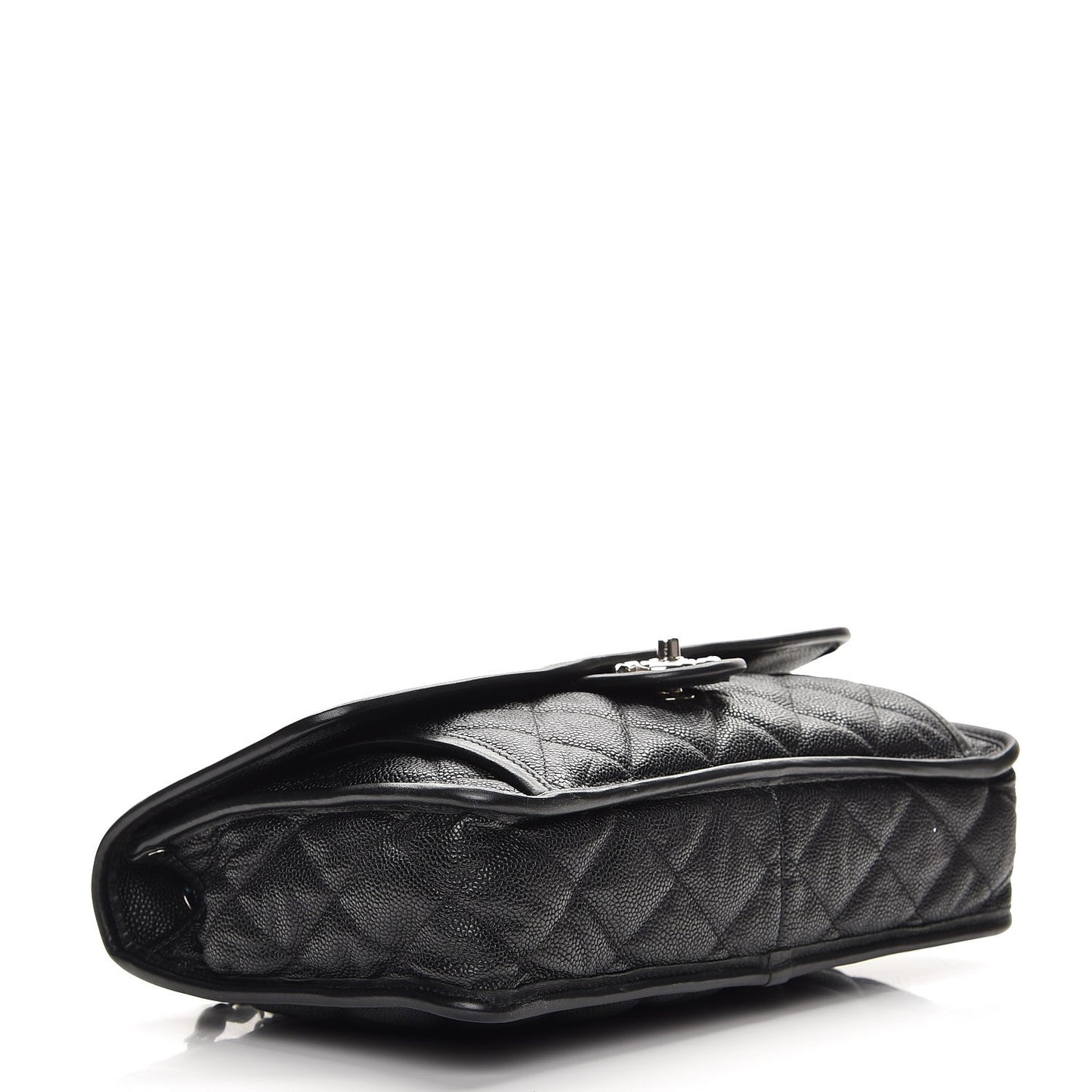 Caviar Quilted Large French Riviera Flap Black