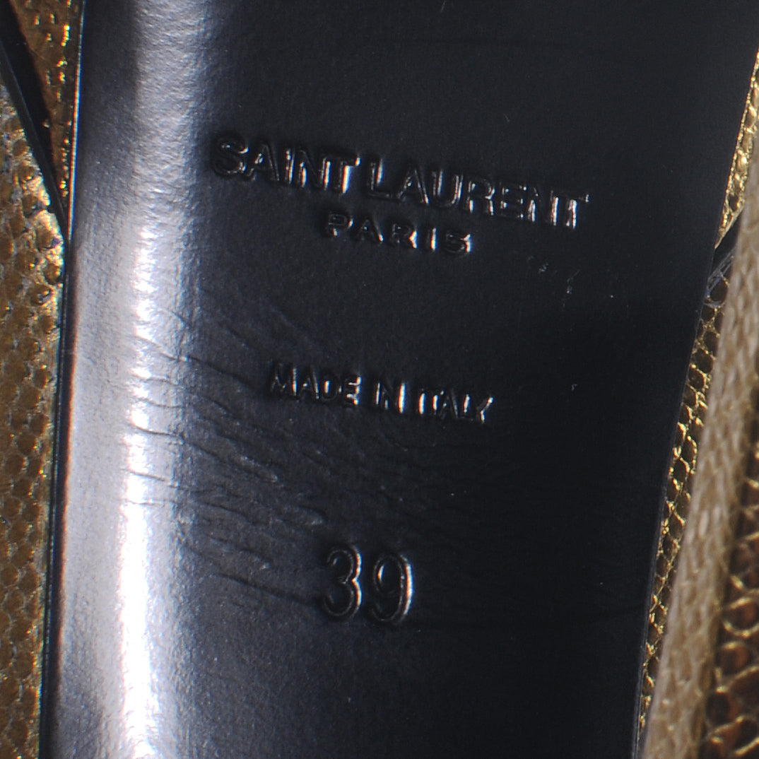 Metallic Janis Mary Jane Pumps Heels 39 Gold Vermeil