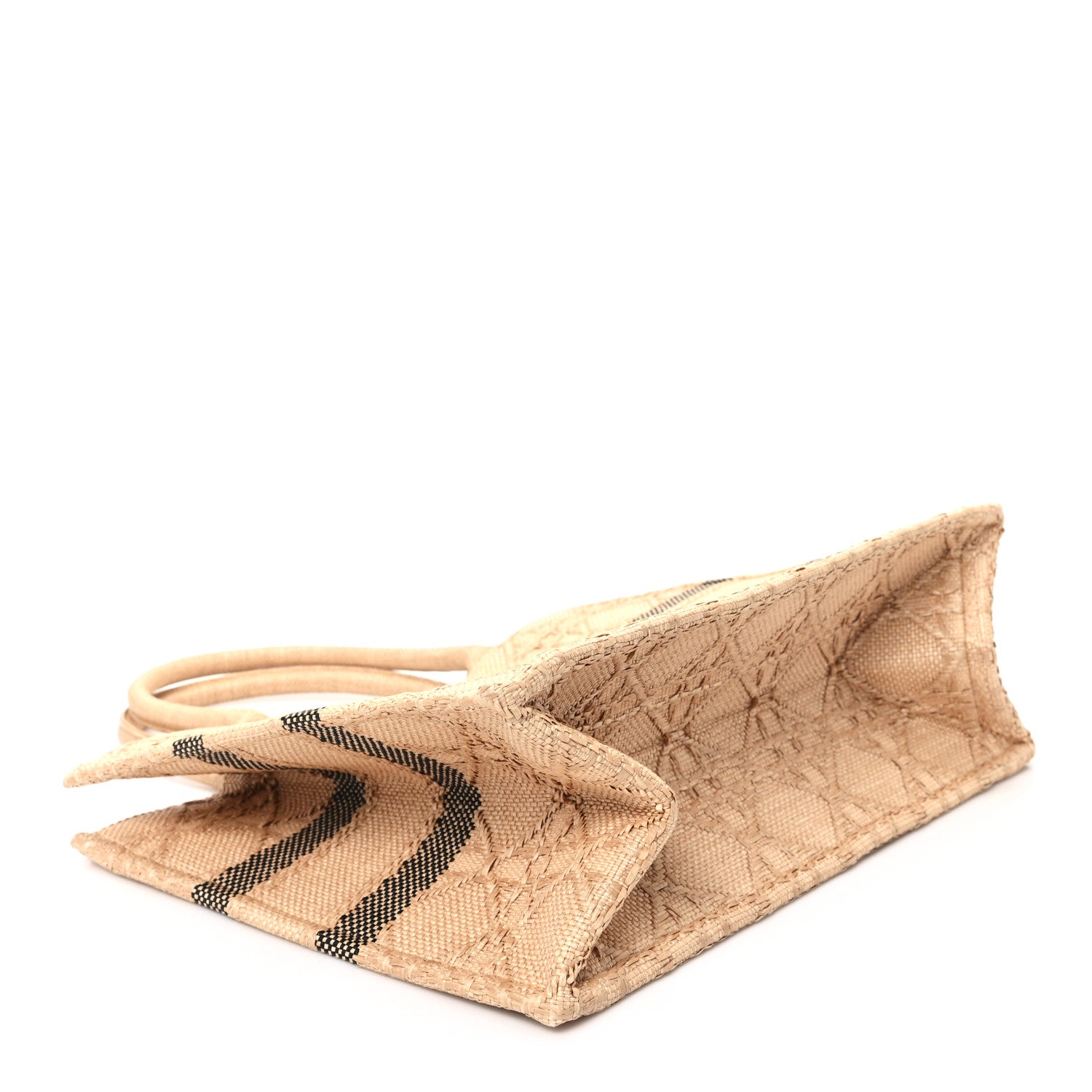 Christian Dior Raffia Cannage Medium Book Tote Natural 4 of 11